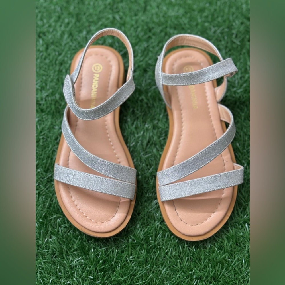 Pandaninjia Silver Kids Sandals Size 13